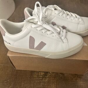 Veja Campo Women's White and Light Pink Sneakers